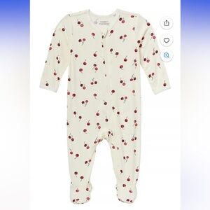 EUC - Gerber Modern Moments Cherry Print Kids One Piece - 0-3m
